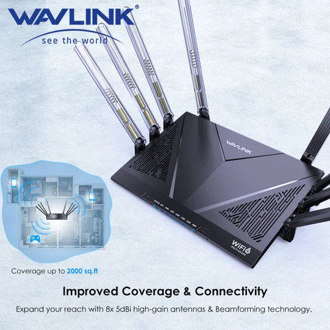 WAVLINK AX3000/6000 Wi-Fi 6 Dual Band Gaming Router with 2.5Gbps WAN 4 x 1000Mbps EverythingMesh/Router/AP/Reapter Mode for Home