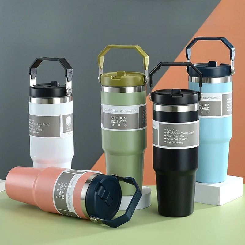 

Miniso High Capacity 304 Stainless Steel Insulated Tumbler with Handle for Outdoor Sports Car Travel