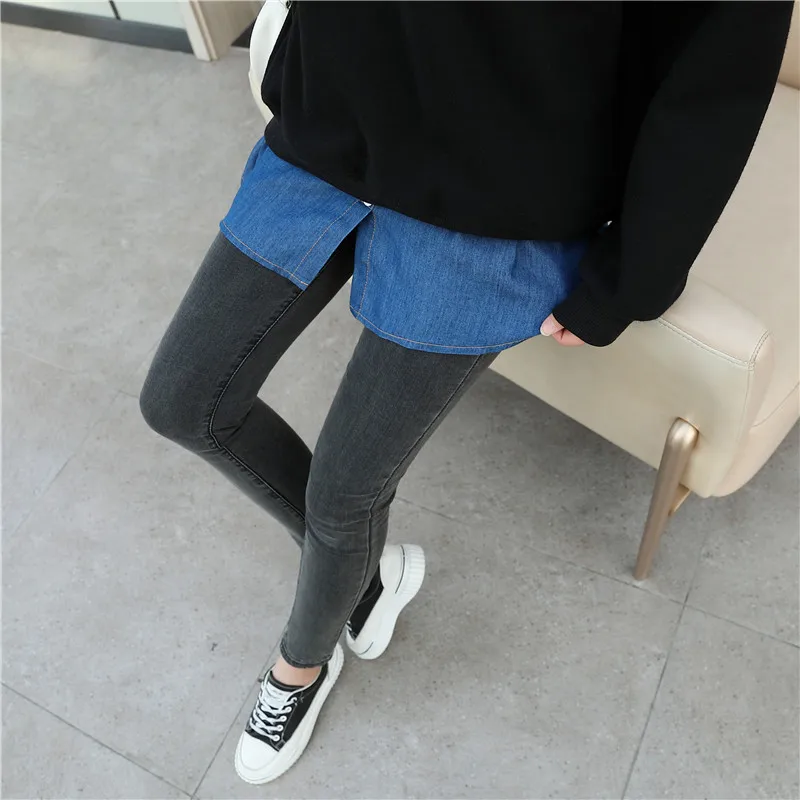 

Korean Style Jean Fake Skirt Tail for Women Shirt Blouse A-Line False Underskirt Elastic Waist Detachable Apron Accessories