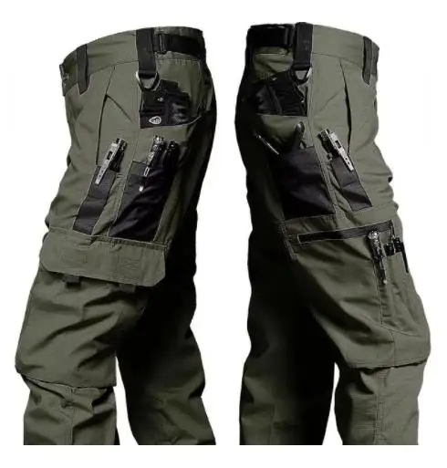 Slijtvaste werkbroek Man Rechte cargobroek met meerdere zakken Outdoor jogging tactische broek Lente herfst casual broek