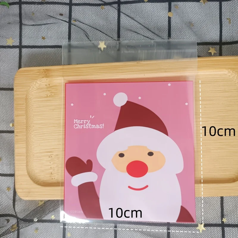 Christmas Gift Bags New Year Plastic Biscuit Packaging Bread Baking Bag Supplies Santa Claus Cookie Candy Party Decor Box