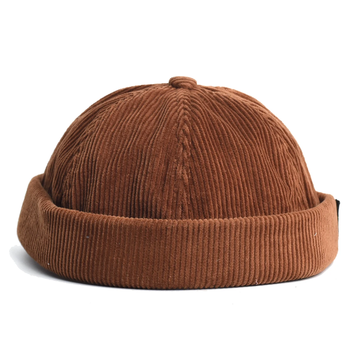 Retro Beanie Hat Unisex Solid Cap Streetwear Hip Hop Brimless Hats Vintage Corduroy Docker Caps For Men Adjustable Dome Hats