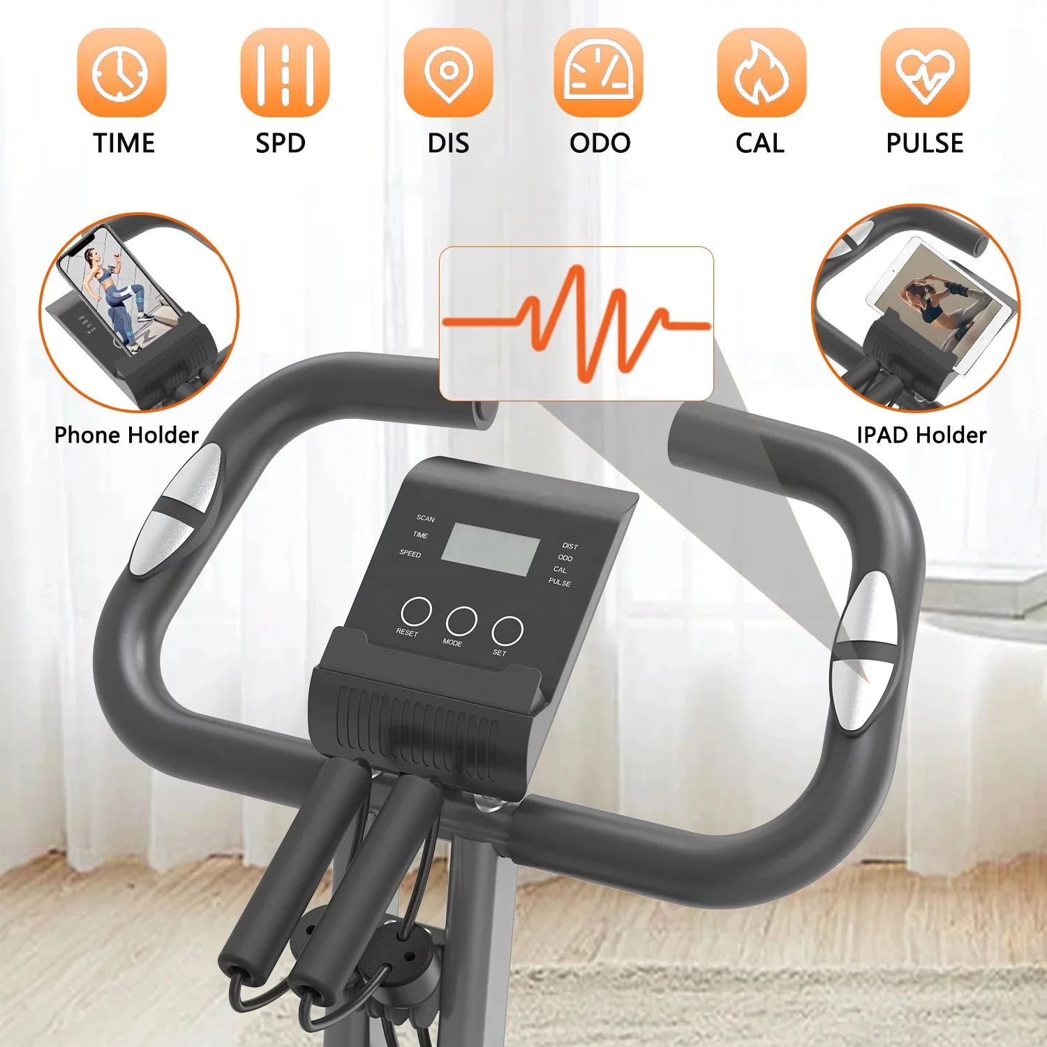 Foldable Home Fitness Exercise Bike Backrest Fitness Bike Indoor X-bike Magnetic