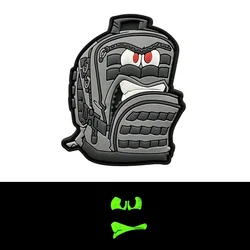 1 Piece Hook-loop Backpack 3D Clothing Accessories Grumpy DIY Creative Glow-in-the-Dark PVC Bag Soft Gel Patch