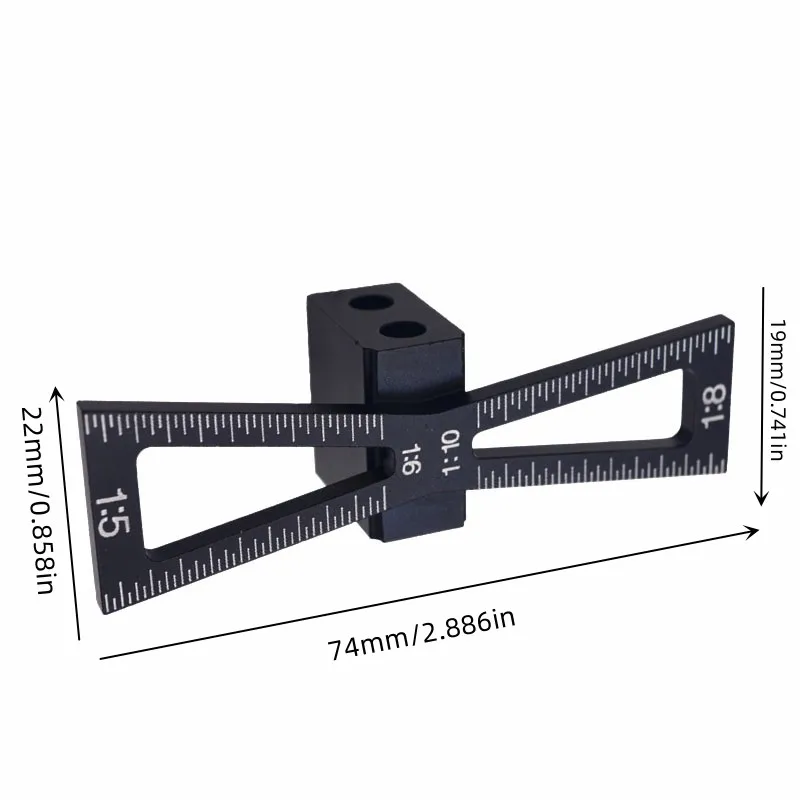 1pc Woodworking Dovetail Marker Aluminum Alloy 15 18 Joint Gauge with Scale Guide Tools