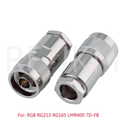 1pce Connector N Male Plug Pin Clamp RG8 RG213 RG165 LMR400 7D-FB / RG5 RG6 5D-FB LMR300 Cable Straight