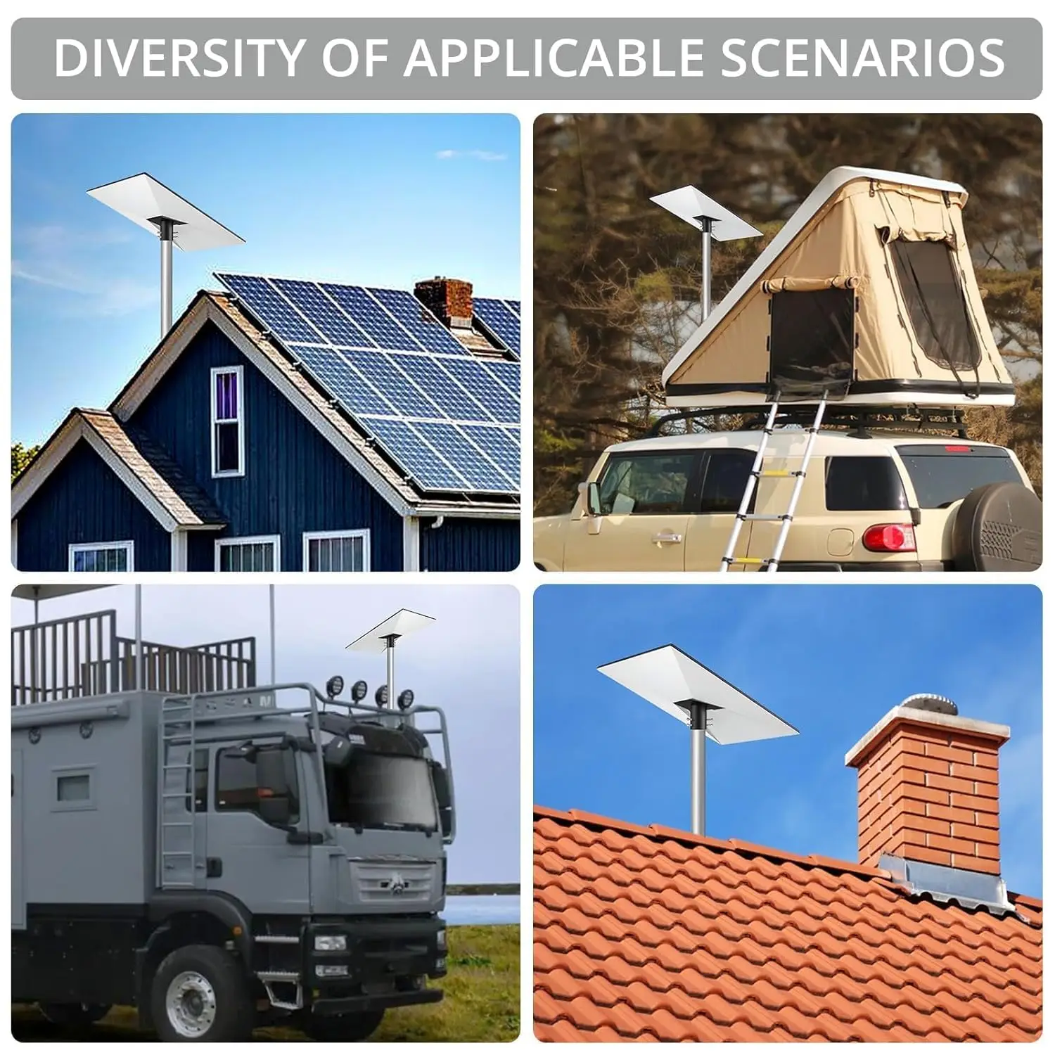 Adattatore per tubo Justech Starlink Gen 3, 360 °   Il supporto per palo Starlink regolabile in lega di alluminio si adatta a pali da 1" a 2,1", adattatore per tubo