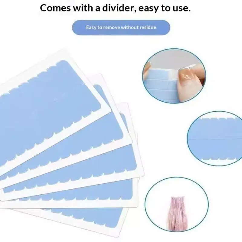 

Waterproof Super Hair Tape 10 Sheets Double Sided Adhesive For Wig Toupee Replacement