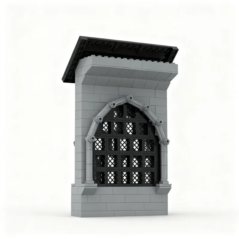 335pcs MOC Trefoil Gothic Window Architecture Model Building Blocks Construction Toy Christmas Gift Collection Brick Assemble