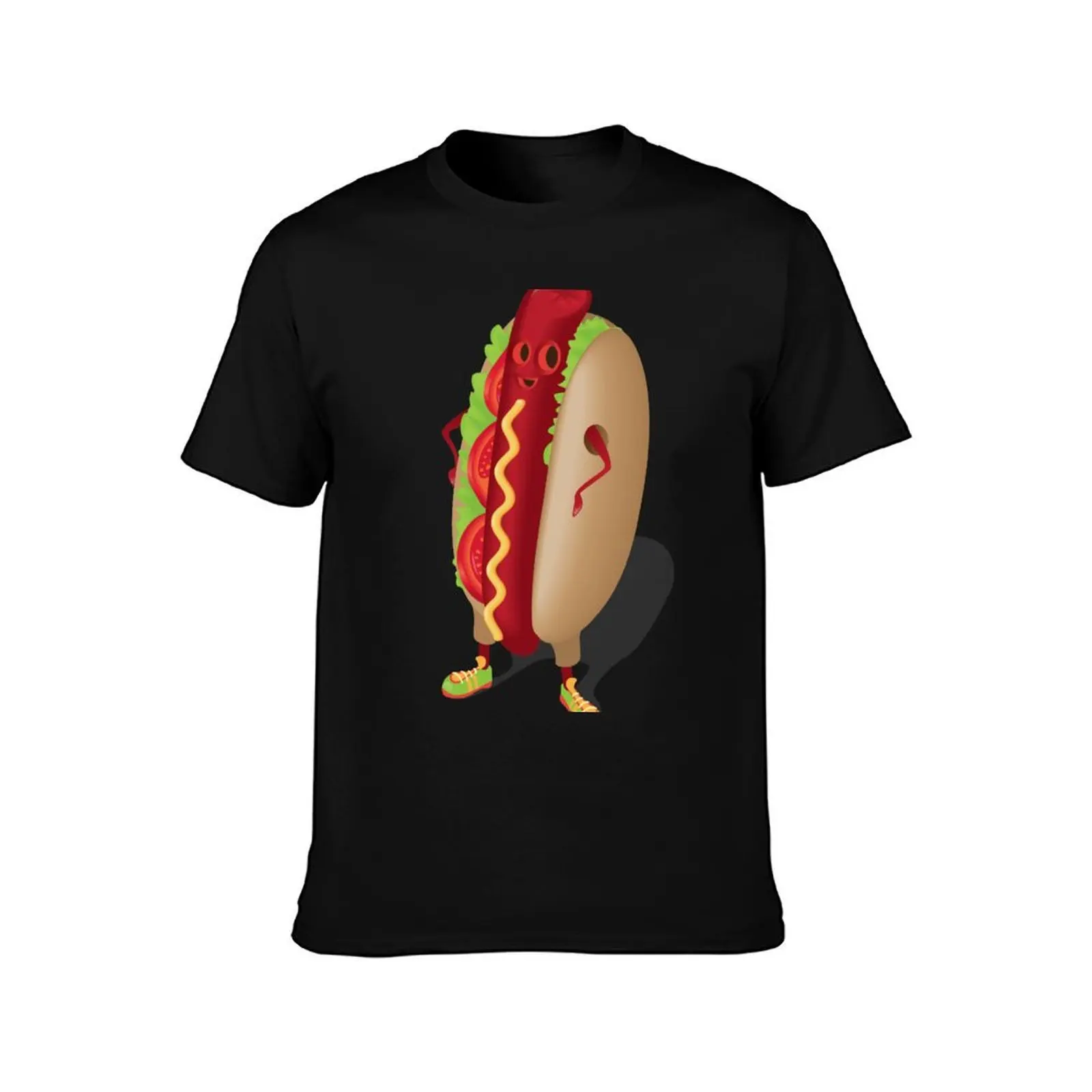 Happy Hotdog T-Shirt Industrial Work Tee Shirt T-Shirt