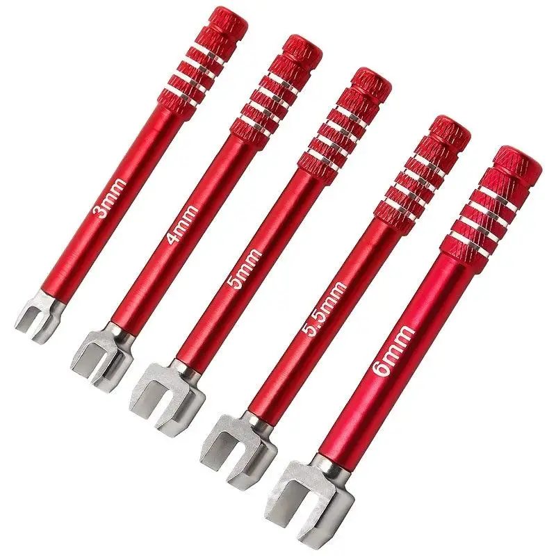 Medium Carbon Steel Open-End Wrench Set 3/4/5/5.5/6mm for 1/10 RC Crawler Car - Set of Turning And Lever Wrench Tools for Car Ma