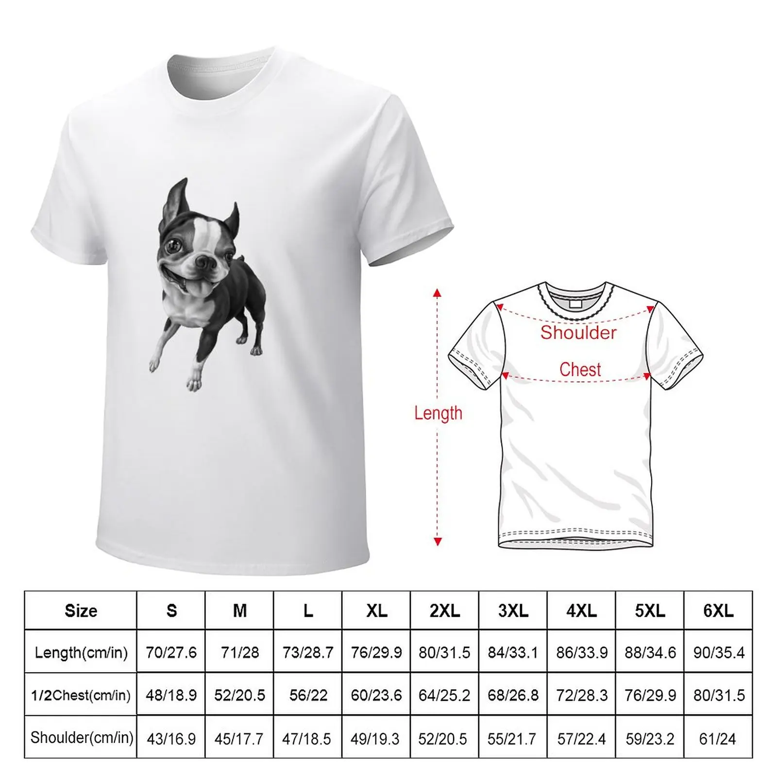 Pepper the Boston T-Shirt oversizeds summer clothes quick drying oversized t shirt men