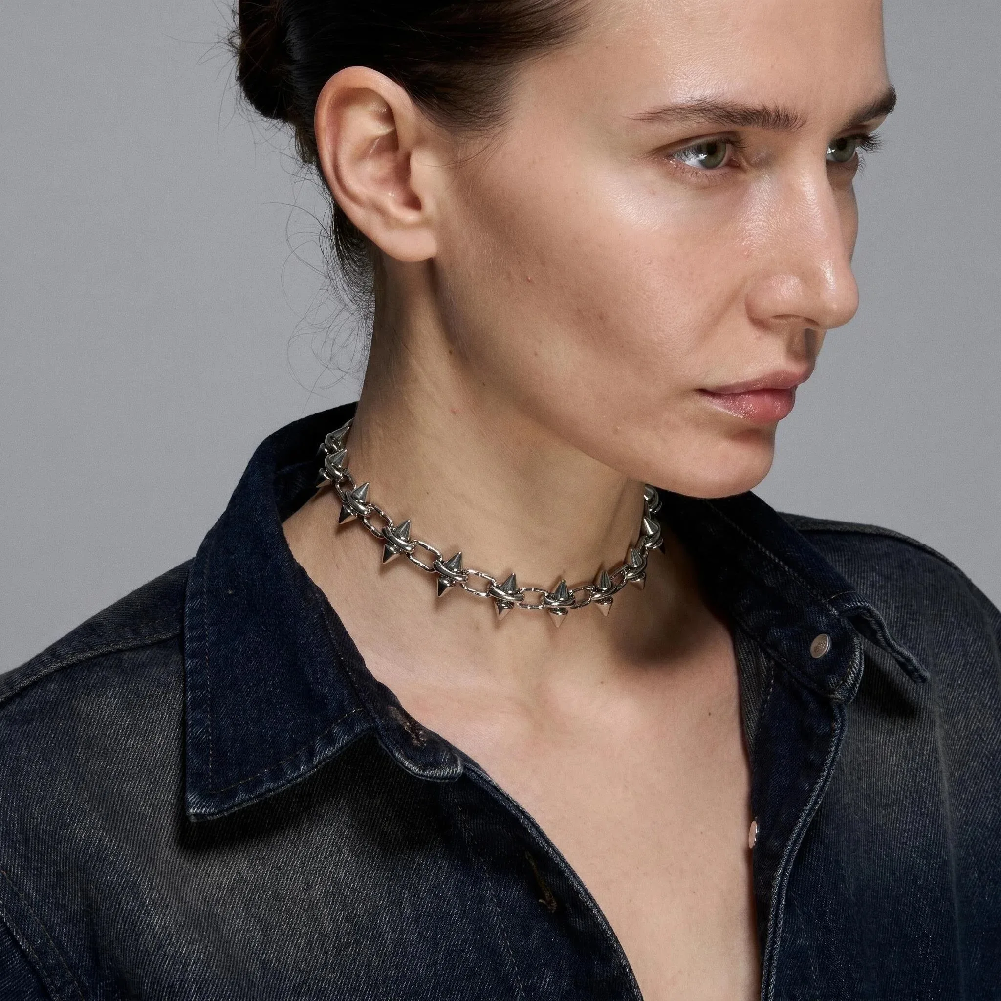 titanium steel Spike Necklaces Hip-hop Gothic Punk Style Barbed Chain Collar Choker For Men Women Jewelry Accessory