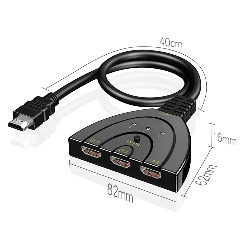 HDMI متوافق التبديل KVM الفاصل 4K 2K 3D 3 المدخلات 1 إخراج صغير 3 ميناء فيديو الجلاد محور 1080P ل DVD HDTV Xbox PS3 PS4 #3