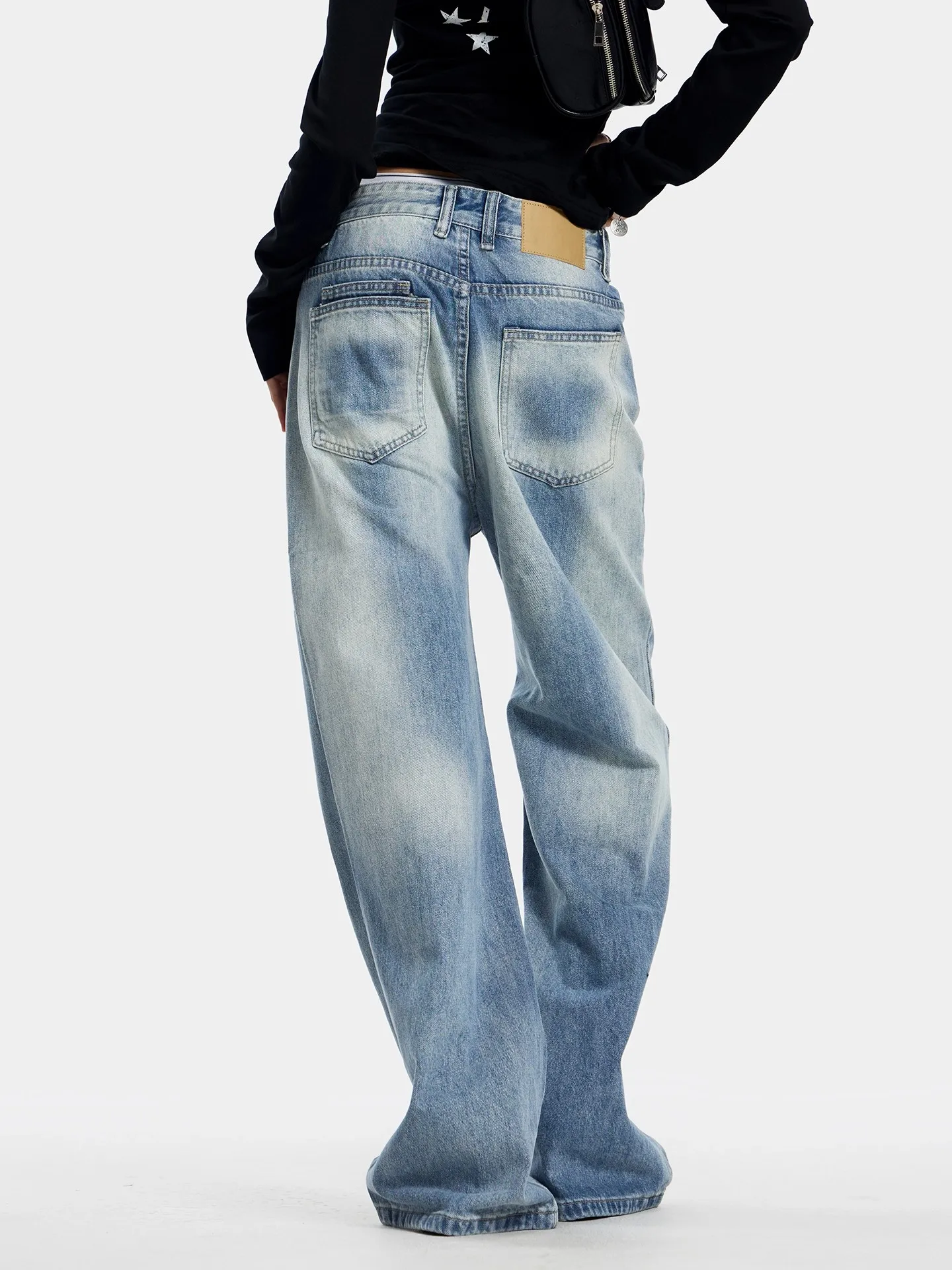 กางเกงยีนส์ทรงคาร์โก้สีน้ำเงินแบบไม่สมมาตรสำหรับผู้หญิง สไตล์ Y2K ญี่ปุ่น ฮาราจูกุ สตรีทแฟชั่น วินเทจ ลำลอง เสื้อผ้า 2025