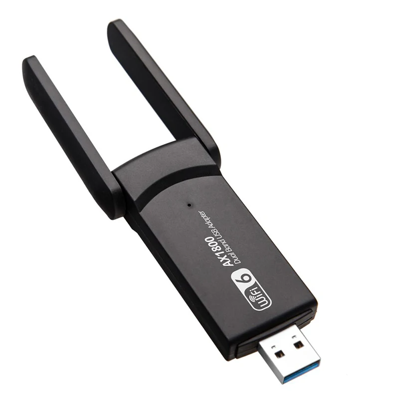 Wireless WiFi 6 Adapter 802.11ax WiFi6 USB Network Receptor 1800Mbps Dual Band 2.4G 5.8G for Computer with OS Window 7/10/11