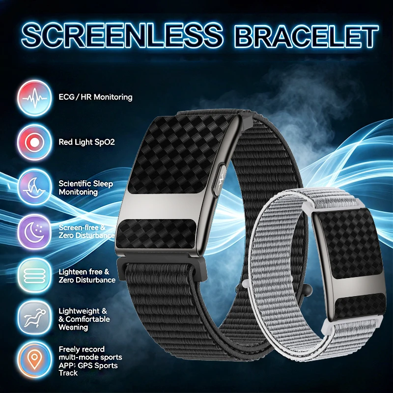 Screenless Bracelet ECG detection Real-time Heart Rate Blood Pressure Scientific Sport Analysis GPS Track Lightweight Smart Band