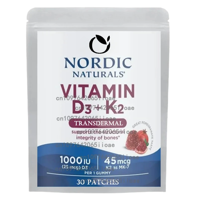 

Прошивающие пластиры с гранатом витамина D3 + K2 и магниевым печеньем для поддержки иммунитета, способствует здоровью сердца, 30 пластырей