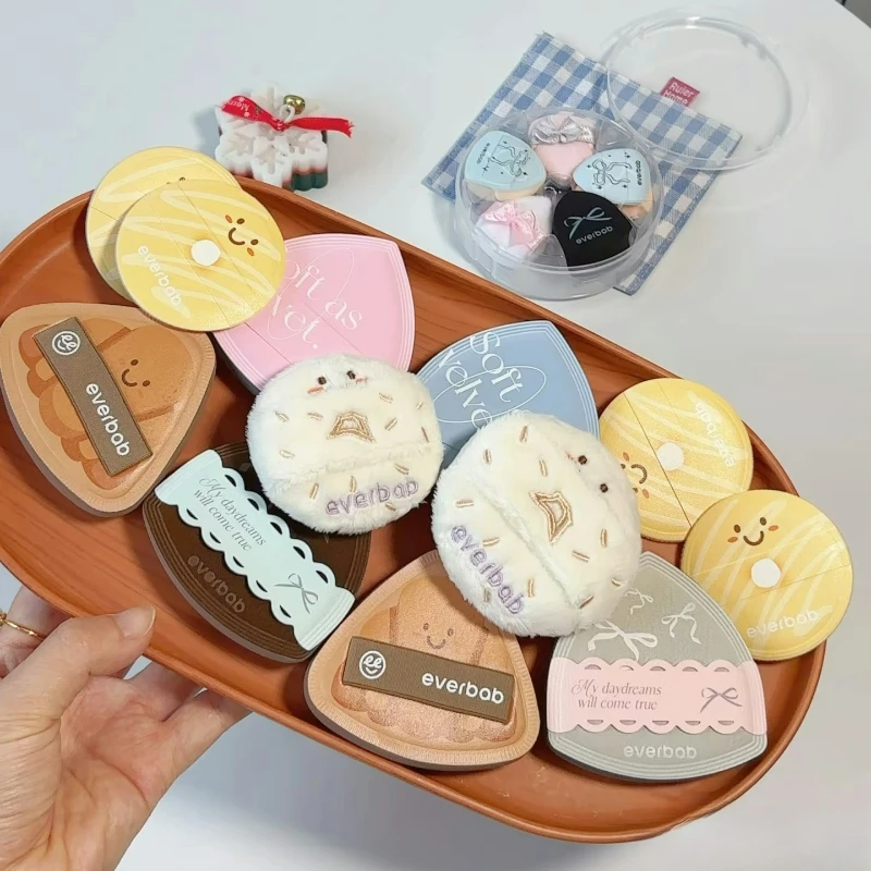 Everbab Soft Makeup Puff Kit Foundation Milk Skin Powder Big Size Thumb Mini Powder Puff Dual Use Dry Wet Makeup Tool