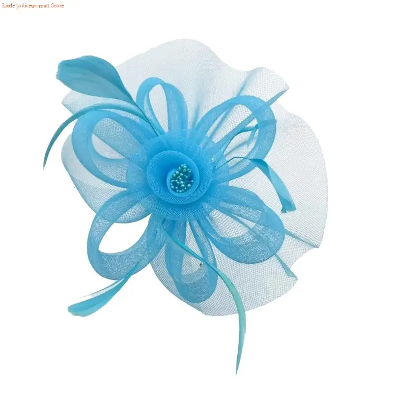F92D Flower Fascinator Elegant Hairpin 7 Color Selection Formal Dress