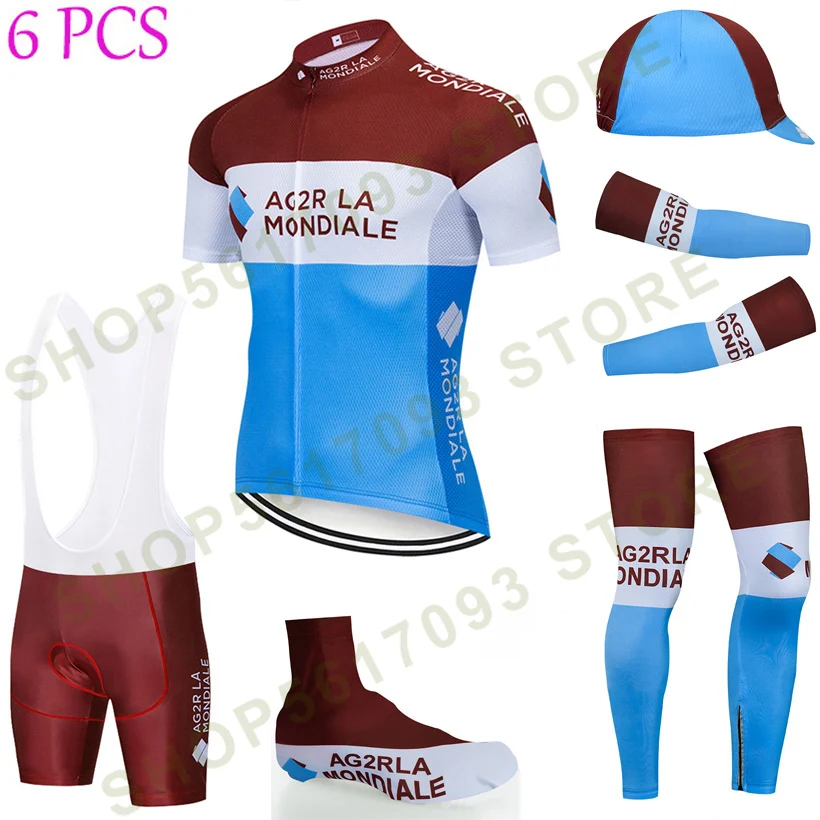 NEW Cycling Full Set AG2R TEAM Bike Jersey Breathable Men Ropa Ciclismo  Jerseys 20D  Shorts And Sleeve Warmers