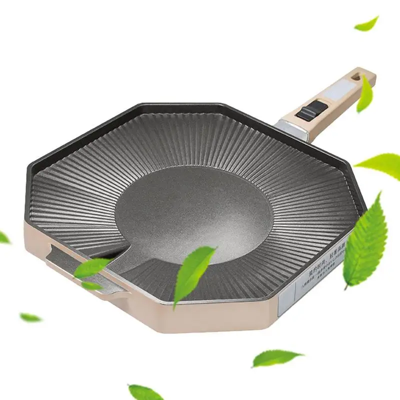 

Grill Pan For Camping Stove Non Stick Stovetop BBQ Grilling Plate Hygienic And Detachable Stovetop Grilling Pan For Camping And