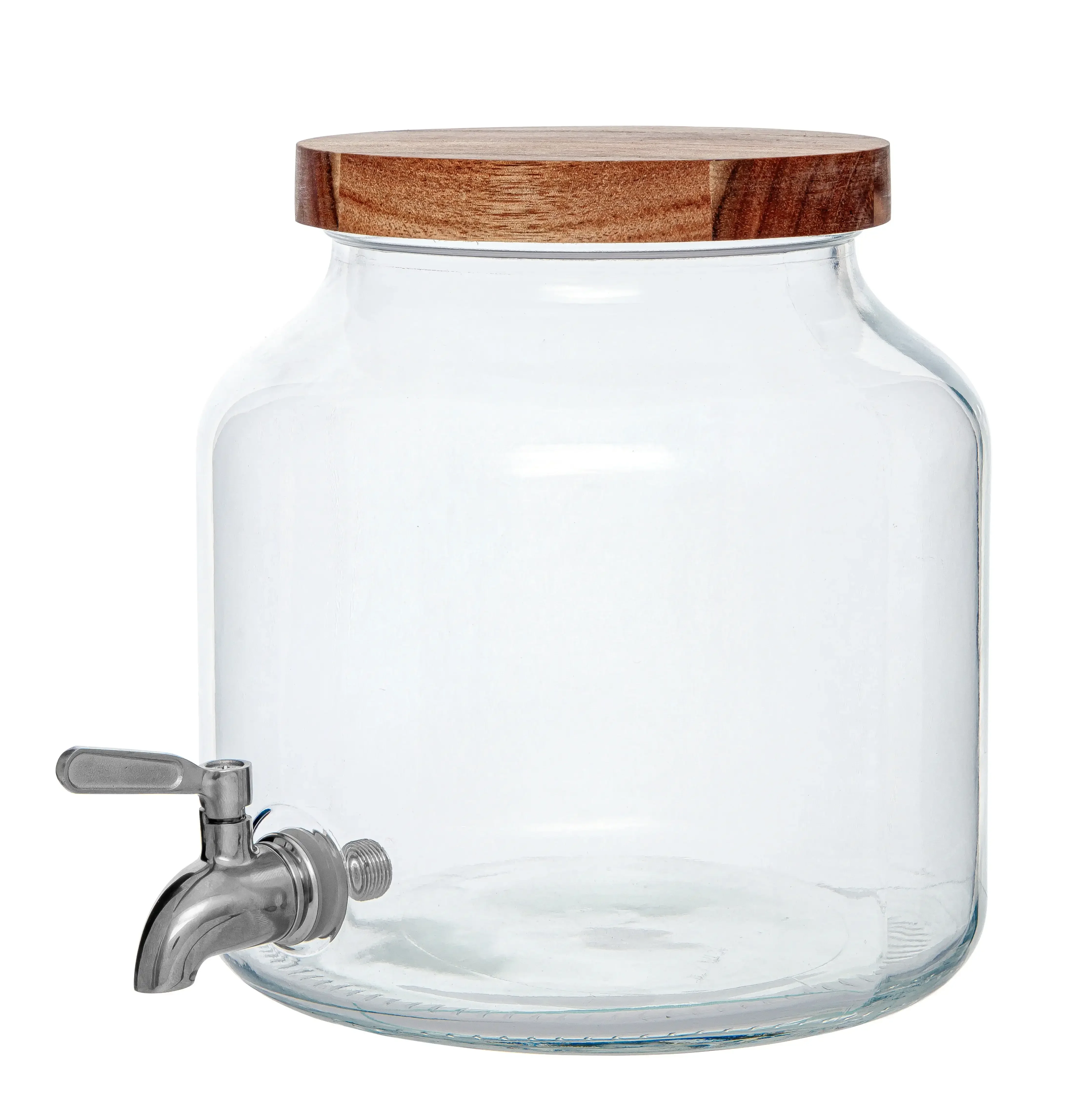 and Gardens - Clear Glass 1.5Gal Beverage Dispenser with Natural Acacia Wood Lid