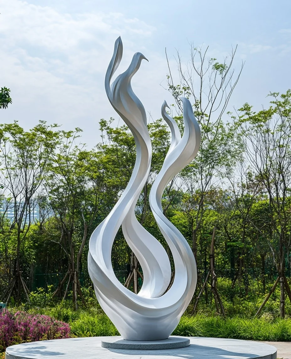 

Современная художественная скульптура из нержавеющей стали: большая уличная статуя для ландшафтного дизайна, украшение для сада и парка