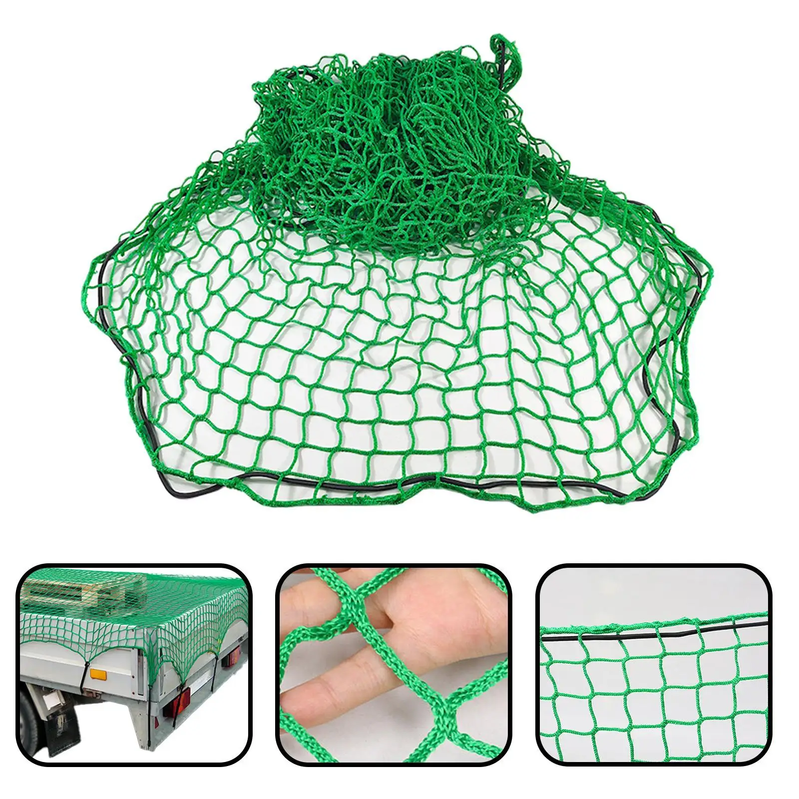 Generic Cargo Net 59.06 x 86.61 inch Green Camping Car Organizer Net Heavy Duty for Trunk Trailer SUV Roof Rack Pickup Bed