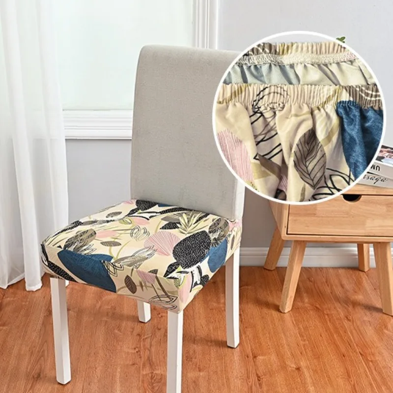Printed Elastic Chair Cover Comfortable Moisture-Wicking Breathable Durable Dustproof Seat Cover Minimalist Snug-Fit Protector