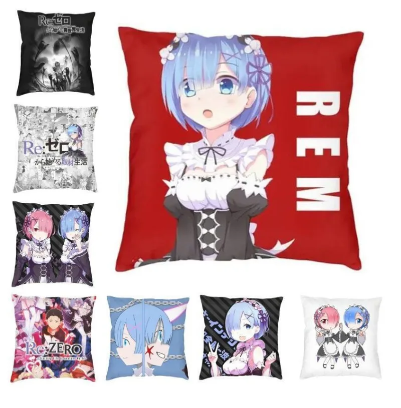 Re Zero Bedroom Decoration Cute Anime Manga Cushions Printing Pillowcase