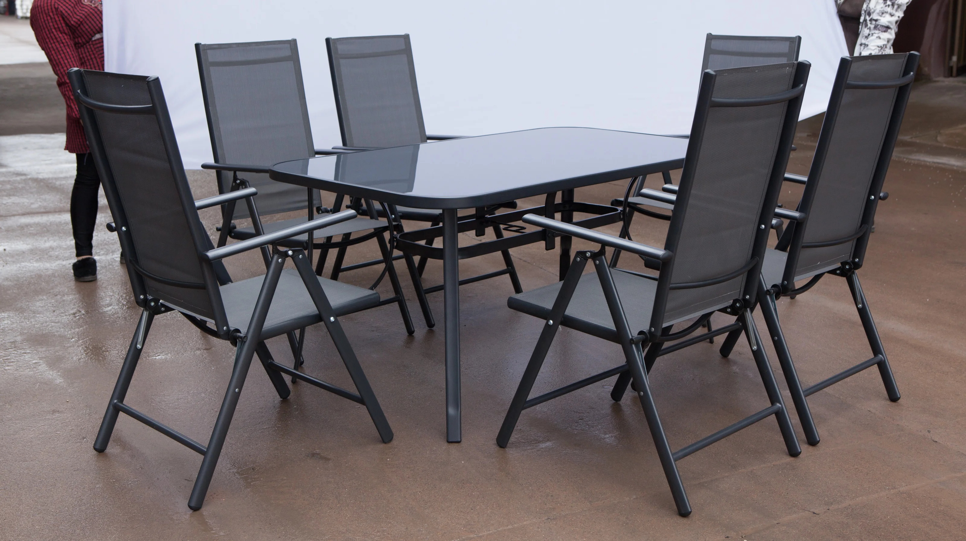 Outdoor Garden Metal Folding Furniture Sets With Table and Chairs