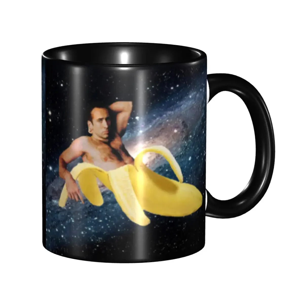 Custom Nicolas Cage In A Banana Coffee Mugs DIY Space Ceramic Tea Milk Cup