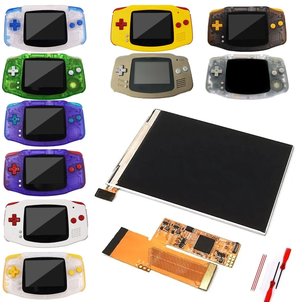 

NO NEED TRIM FOR GBA Replacements IPS V2 Screen 3.2 inch LCD Mod For Game Boy Advance GBA w/Housing shell Replacements