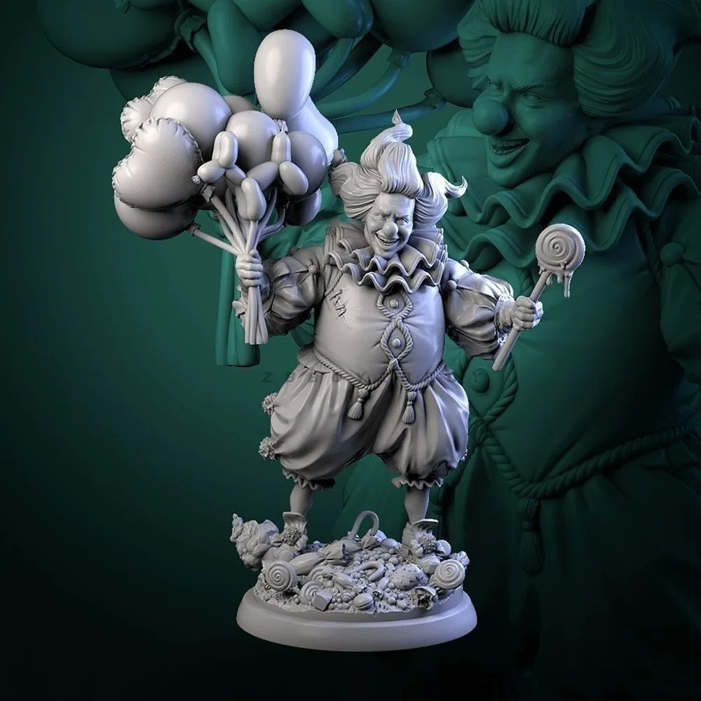 38mm 50mm 75mm Marionette Model of The Circus Clown 3D Printed DIY Coloring Self-assembly Figurines Miniature