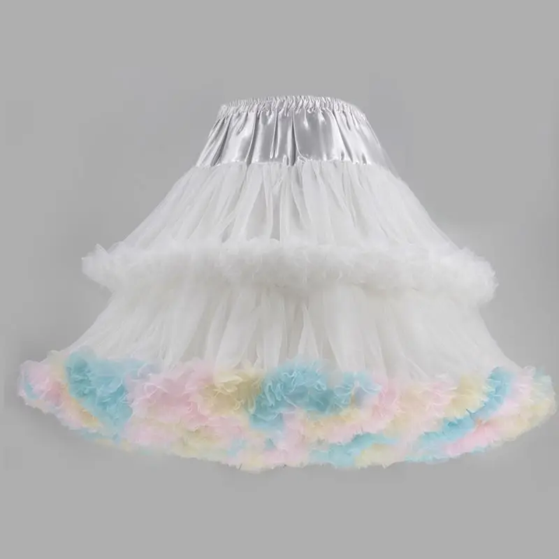 MAGOGO Women Flower Style Lolita Petticoats Ruffled Short Crinoline Inner Bustle Cosplay Puffy Bubble Skirt Under Wedding Dress