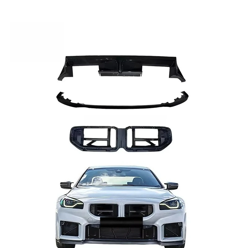 2023+ BMWS G87 M2 to CS Aero Kit Gloss Black Front Lip Spoiler Diffuser Grille