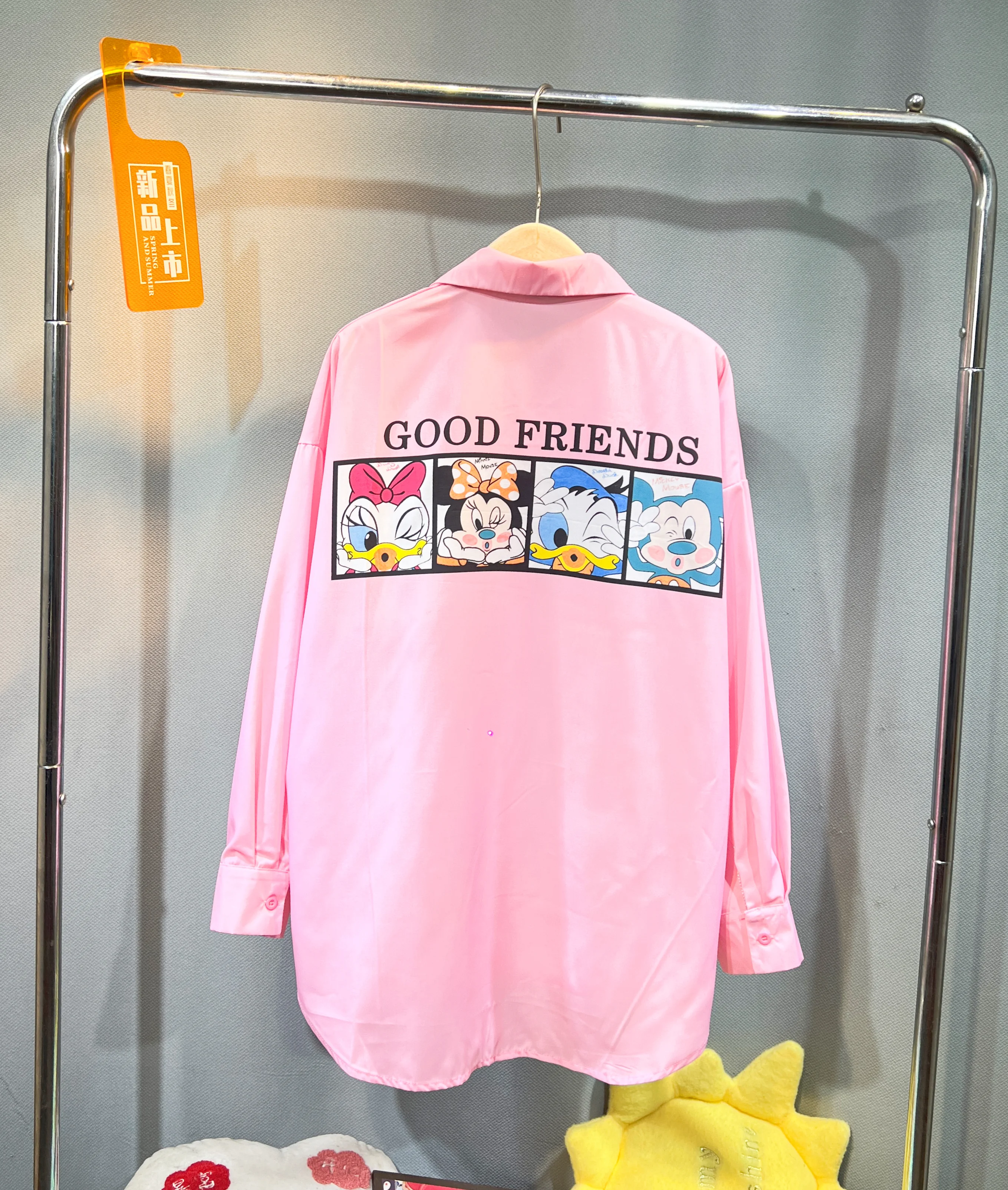 European Station Trendy Brand Heavy Industry Printed Cartoon Shirt Women's 2025 Autumn New Loose Versatile Long Sleeve Top