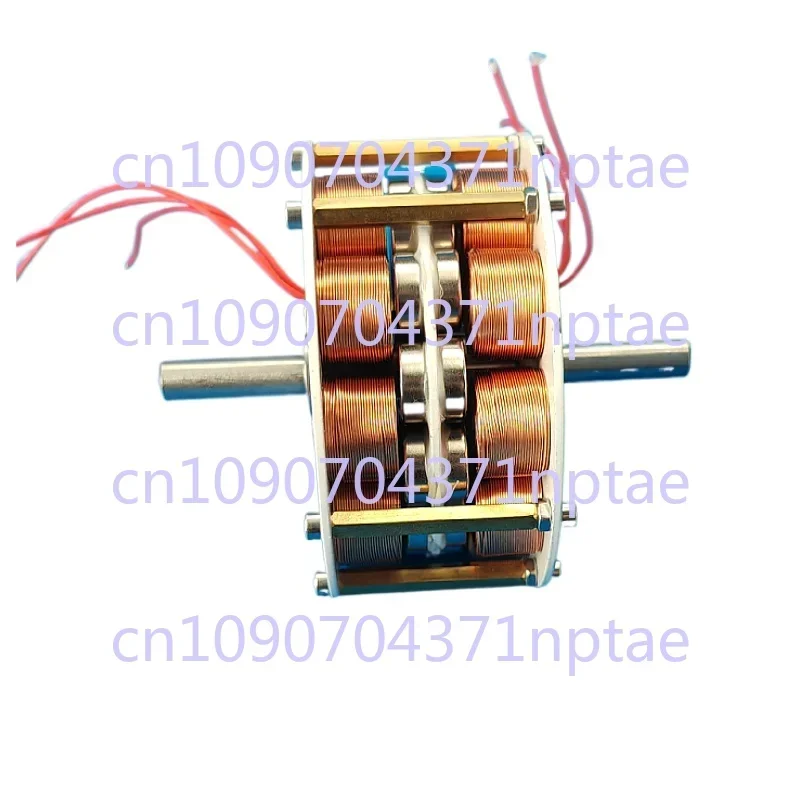 Miniature double-layer disc with iron core ultra-low speed multi-pole three-phase AC brushless power generation