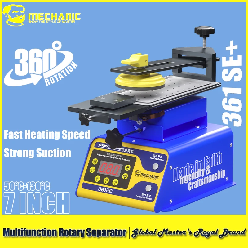 MECHANIC 361SE+ Multi Function Rotary Separator 360° Rotation rotatable for 7 Inches Phone Screen Separation Heating Platform