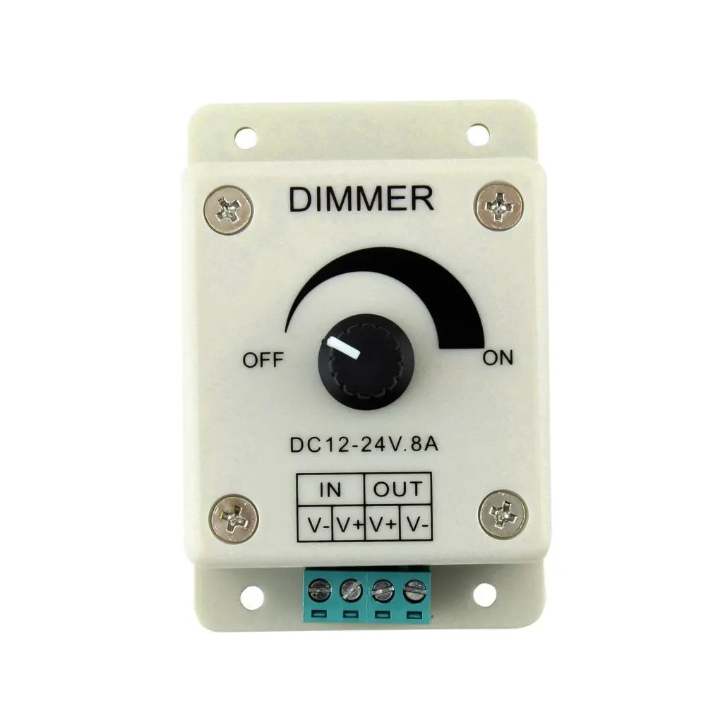 DC 12V 8A LED Light Protect Strip Dimmer Controller di luminosità regolabile per accessori per lampade a strisce luminose a LED