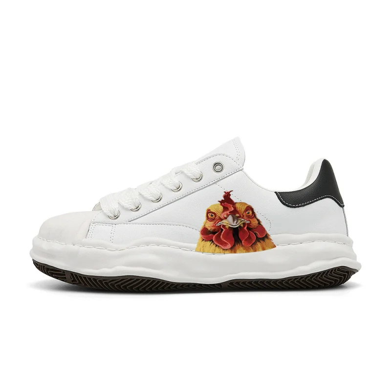 

Модные уличные кроссовки в стиле ретро с изображением милых животных (кур-кошин), разработанные в ретро-стиле, стильные, удобные и универсальные, подходят для