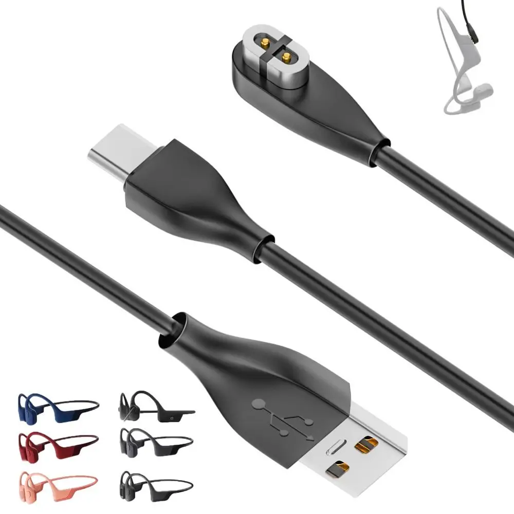 Magnetic USB‑C Bone Conduction Headphone Charger 100cm Overload Protection Replacement Dock for OpenRun Air Pro AS800 S803 S810