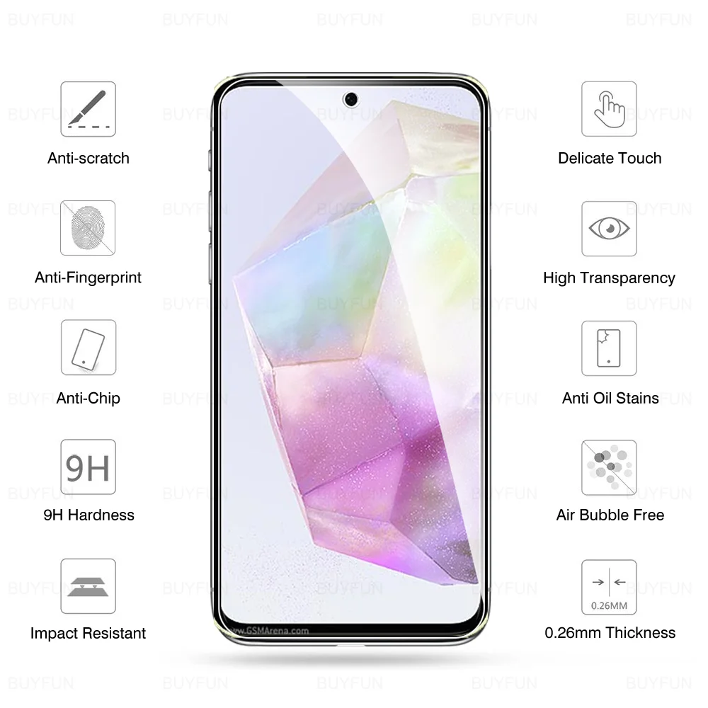 Vidrio templado para Samsung Galaxy A35 5G, película protectora de pantalla para Samsung Galaxy A 35 Galaxy a35 5g, cubierta completa de vidrio de 6,6 pulgadas