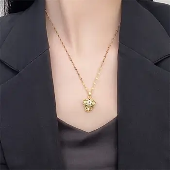 歐美時尚豹頭項鍊復古個性動物吊墜精緻百搭鎖骨鏈 10 最佳銷售 豹紋項鍊 - №3