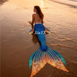 Professional Woman Mermaid Tail Adult Sexy Bikini Simulation Large Size Fishtail Aquarium Show Course Training Stretch Fabric