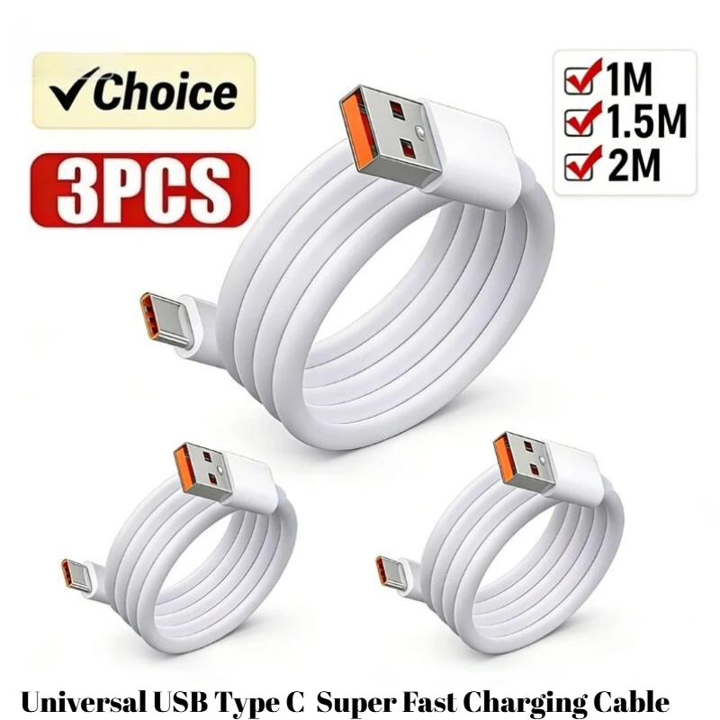 

3Pcs Universal Fast Charger PD Dual Type C Quick Charging Cable Data Wire Cord For OPPO Samsung HUAWEI For All USB-C Devices