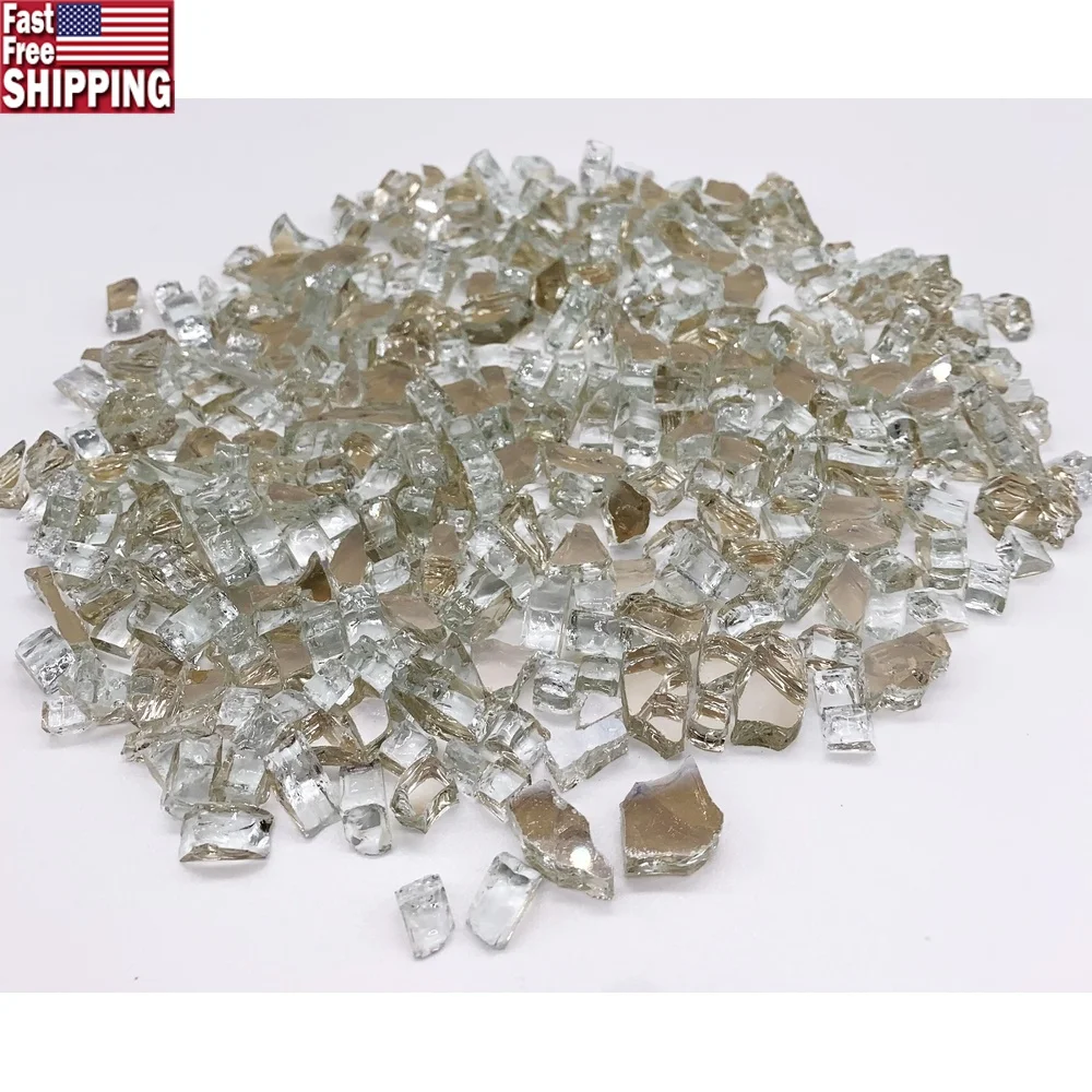 

Платиновое светоотражающее огневое стекло, 10 фунтов, термообработанное стекло премиум-класса, декоративное огневое стекло, внутреннее и наружное отопление камина