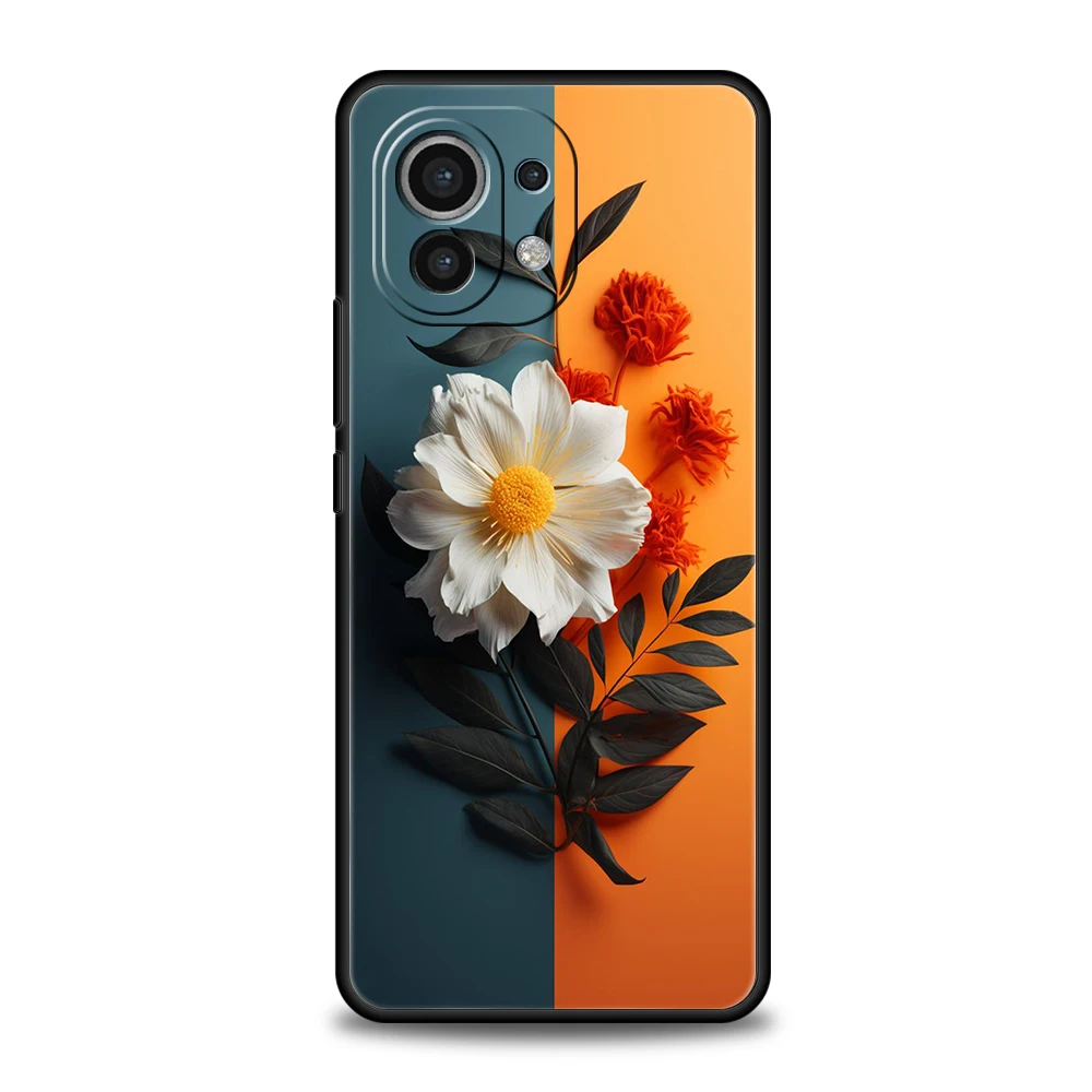 جراب هاتف عباد الشمس لـ Xiaomi Mi ، غطاء سيليكون لـ Mi 14 و 13 و 12 و 11 Ultra و 13T و 12T و Poco C51 و F3 و F4 و F5 و X3 و X4 ، NFC ، M3 Pro Lite ، 5G