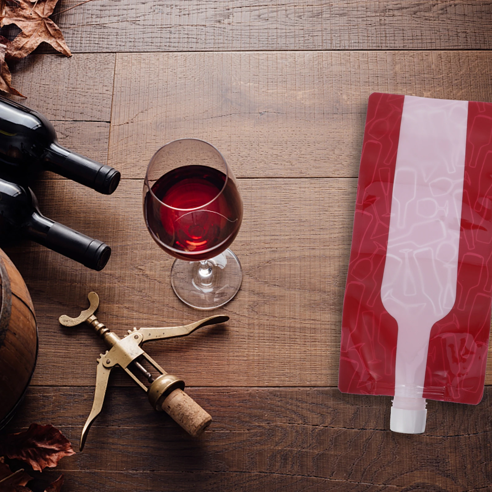 

5Pcs Foldable Wine Bag 750ml Portable Reusable Leak Proof Plastic Wine Holder Pouch for Outdoor Travel Liquid Storage Bag